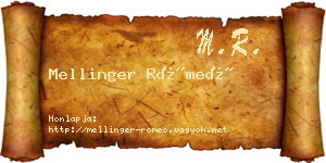 Mellinger Rómeó névjegykártya